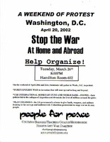 A Weekend of PRotest: Stop the War at Home and Abroad