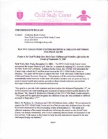 The NYU Child Study Center Receives $1 Million Gift From Goldman Sachs [1 of 2]
