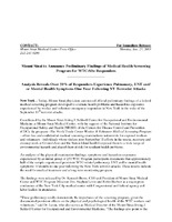 Mount Sinai to Announce Preliminary Findings of Medical Health Screening Program for WTC-Site Respon