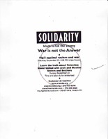Solidarity:  Islam is not the enemy, War is not the Answer