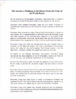 The Attacks: a Challenge to the Sincere Desire for Peace of the World People