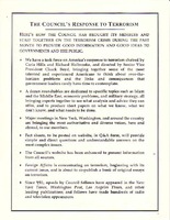 The Council's Response to Terrorism