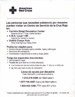 Las personas que necesiten asistencia por desastre pueden visitar un Centro de Servicio de la Cruz R