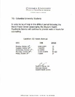 TO: Columbia University Students