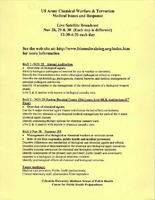US Army Chemical Warfare & Terrorism: Medical Issues and Response