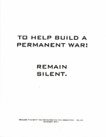 To Help Build A Permanent War! Remain Silent.